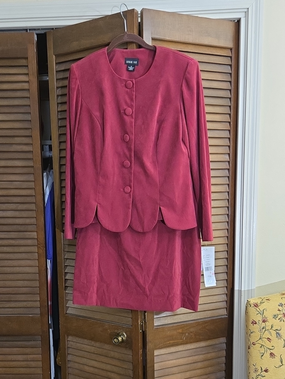 Leslie Fay Burgundy  Two Piece Suit